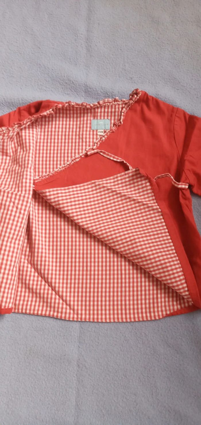 Blouse cache cœur Cyrillus taille 24 mois - photo numéro 2