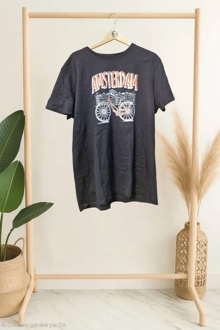 T-shirt noir imprimé • Amsterdam