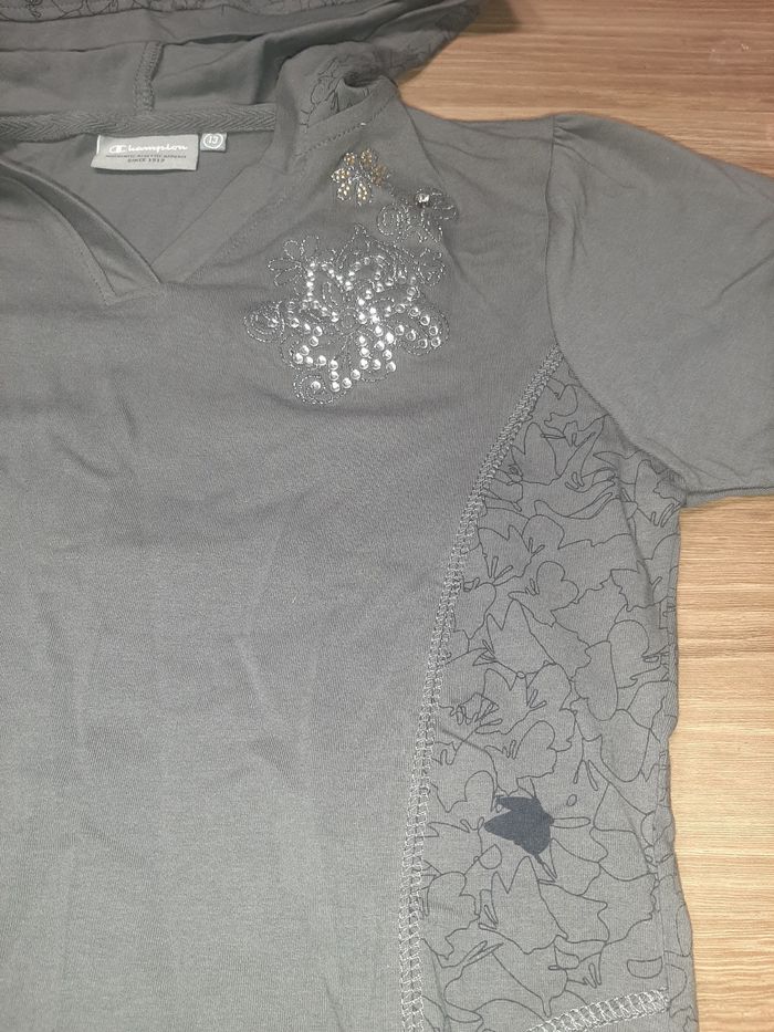 Haut à capuche manches courtes 13 ans Champion - photo numéro 2