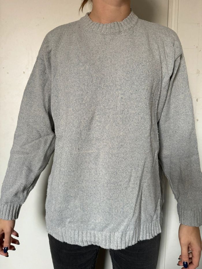 Pull bleu/gris