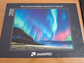 Puzzle 2000 pièces Aurores boréales colorées en Islande