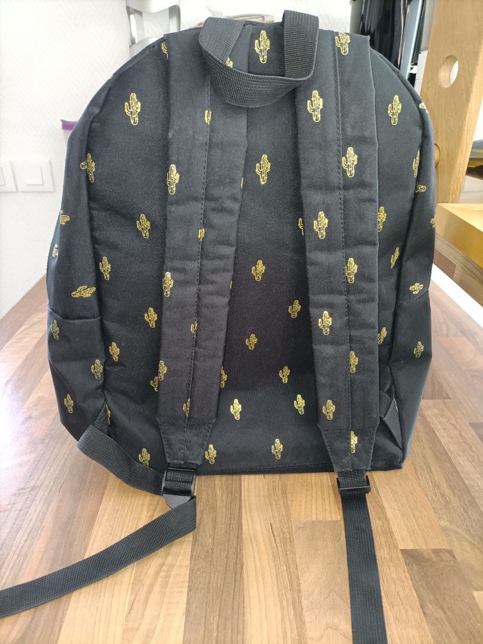 Sac à dos noir et doré Temps des Cerises motifs cactus - photo numéro 5