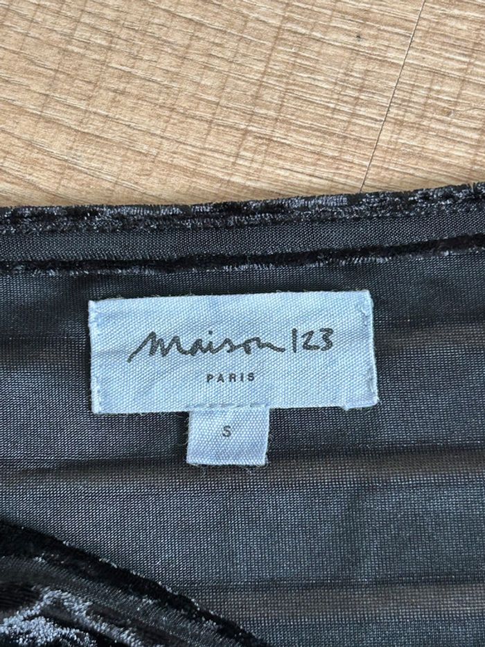 Haut noir en velours à manches longues 123 taille S jamais porté - photo numéro 14