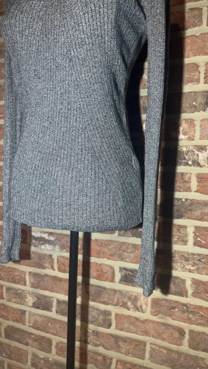 Haut a longues manches gris ligné H&M Taille S / 36 - photo numéro 4