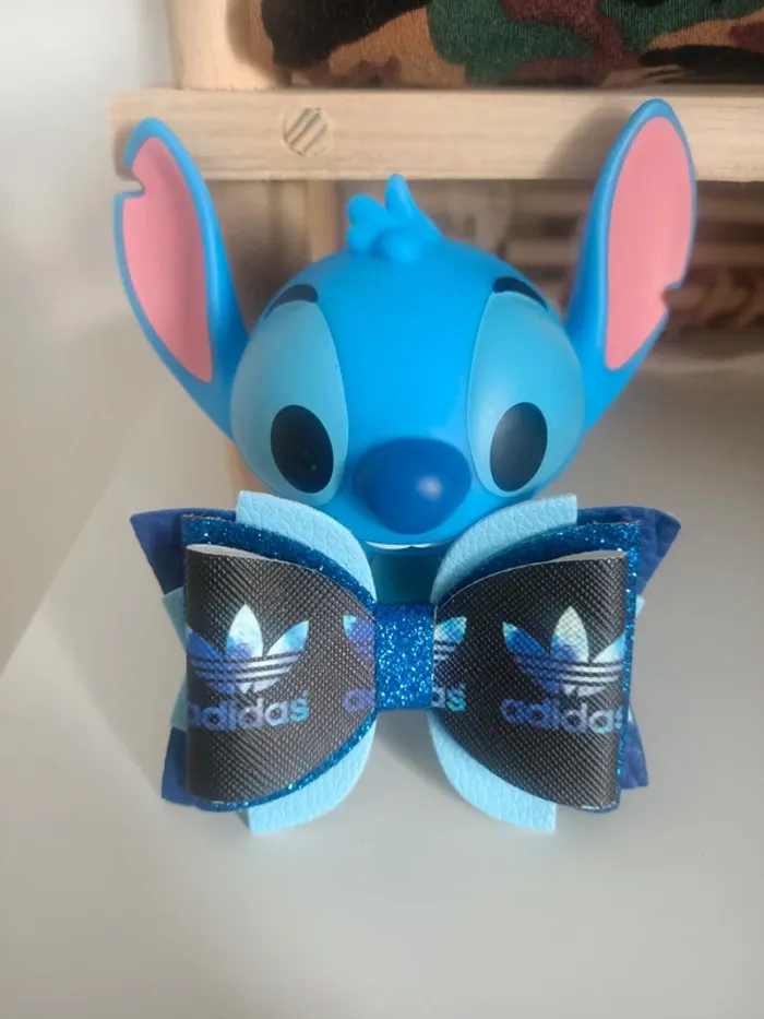 Barrette noir et bleu croco fait main