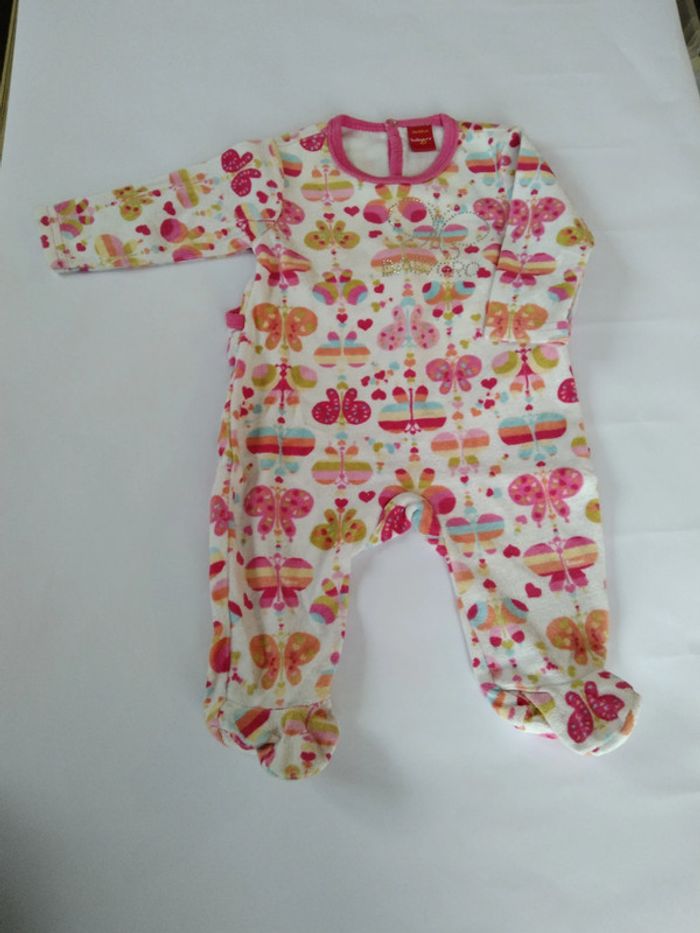 pyjama velours coloré babygro fille 3 mois