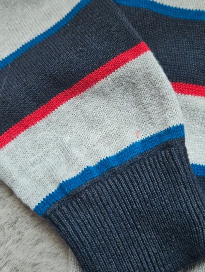 Gilet zippé rayé bleu marine et gris Tissaia 5 ans - photo numéro 5