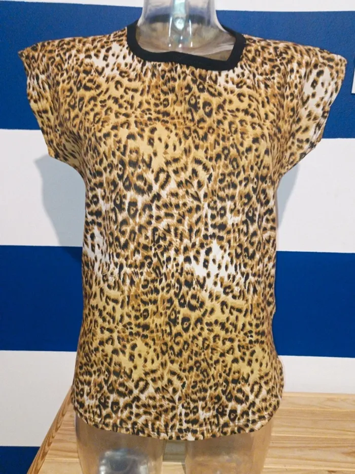 Tee-shirt manches courtes léopard femme taille 40