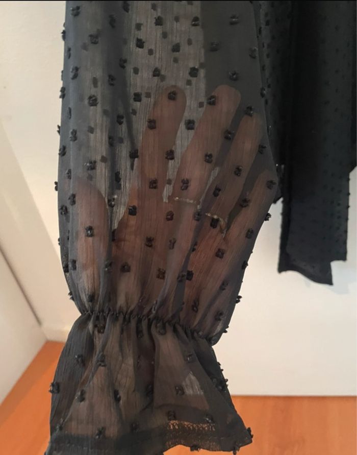 Chemisier voile à pois noir - photo numéro 2