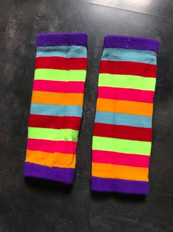 Guêtres rayées multicolores neuves