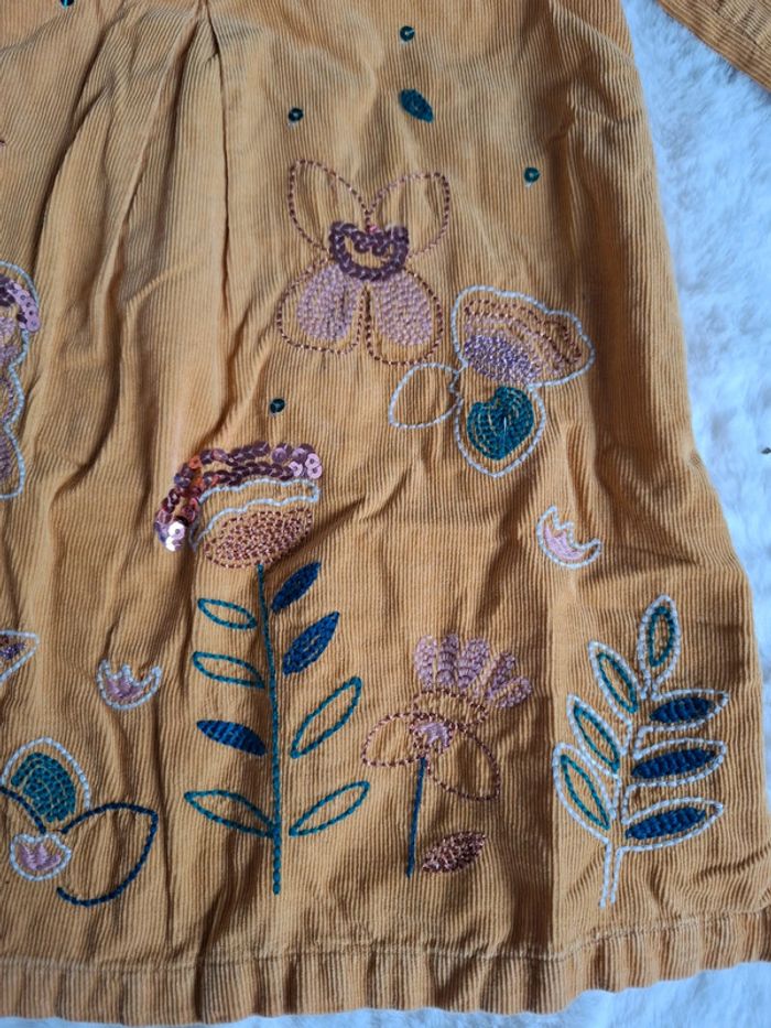 👧 3 ans - robe hiver manche longue moutarde DPAM - photo numéro 4