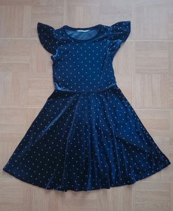 Magnifique robe bleu marine motif étoile argenté taille 10 ans