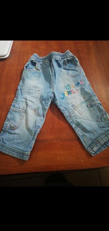 Pantalon jean bleu fille 18 mois tissaia