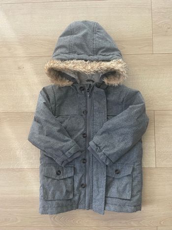 Manteau hiver gris fourré polaire 2 ans