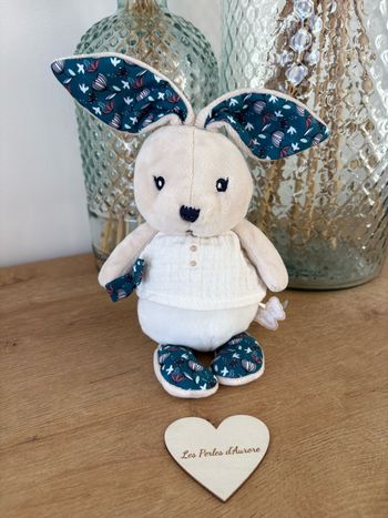 Doudou peluche lapin nature