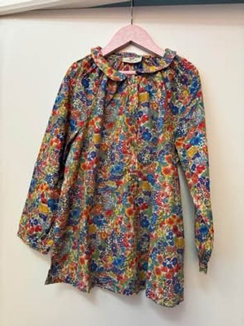 Blouse en Liberty Margaret Annie Blue Cyrillus 12 ans