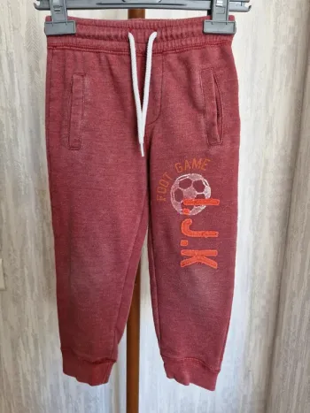 Pantalon enfant garçon 3 ans Tissaia rouge coton élasthanne