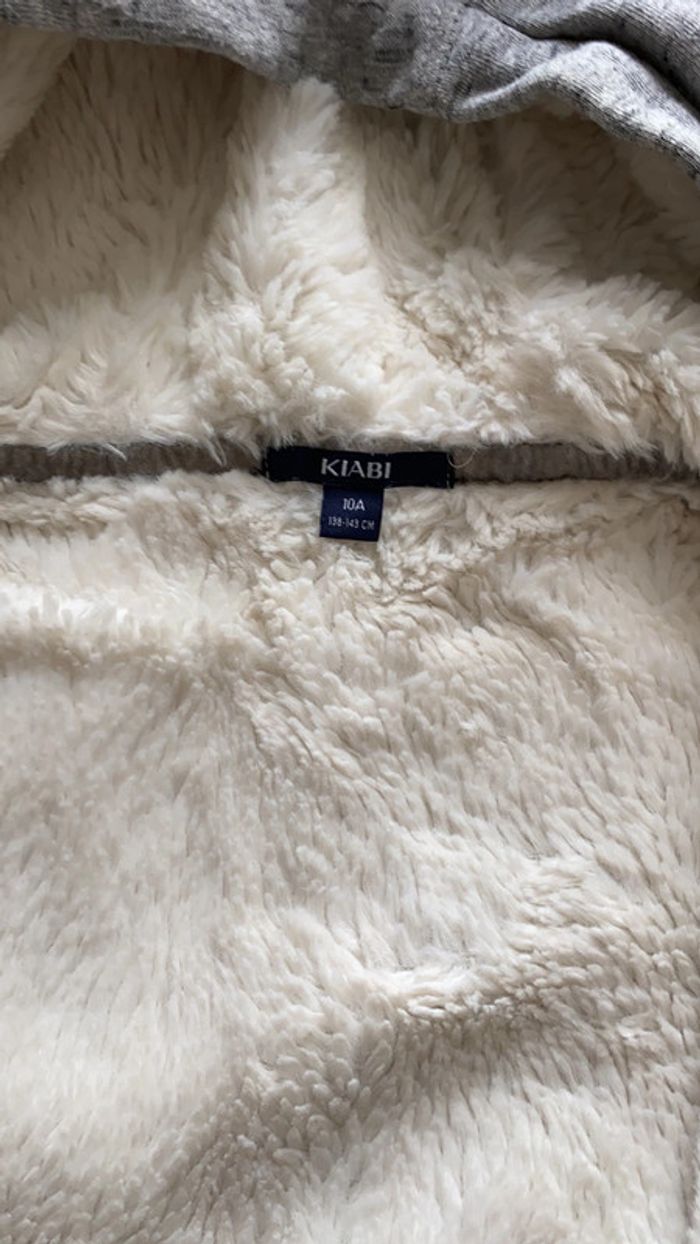 Sweat fille gris kiabi intérieur polaire - photo numéro 3