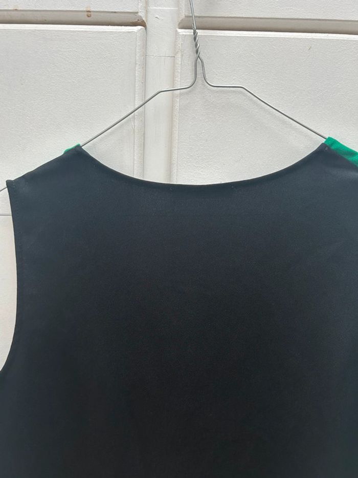 Petite robe noir et vert au col - mango - taille M - photo numéro 5