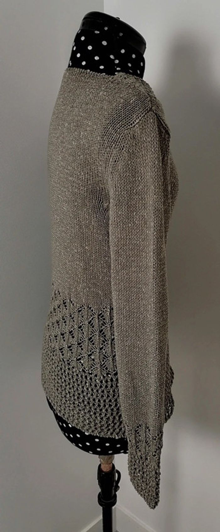 Pull en mailles ajourées kaki Taille M Le maglie di Juliette - photo numéro 4