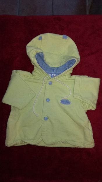 Veste à capuche vert clair 3 mois garçon lapin bleu