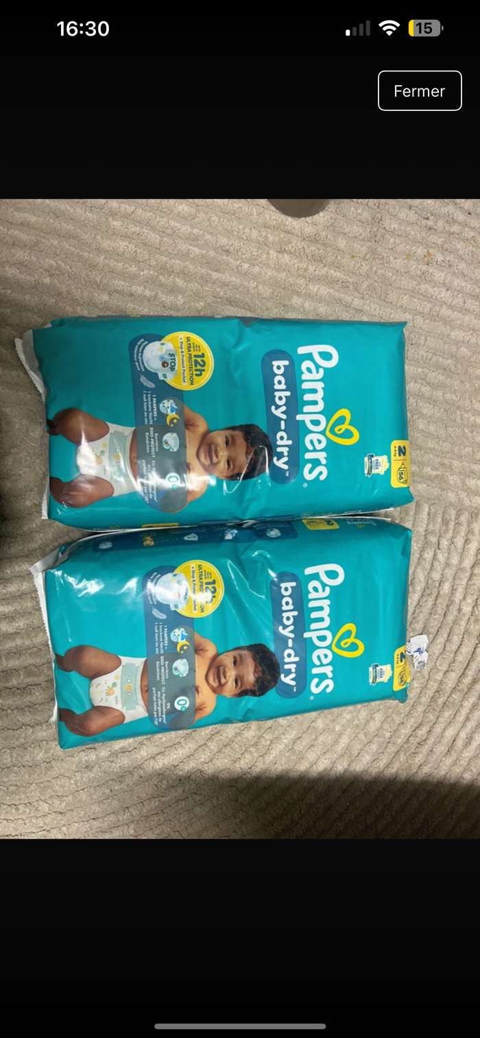 112 couches Pampers taille 2