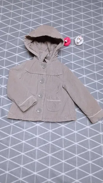 🦄 Manteau en velours avec capuche amovible, Obaïbi, 3 ans