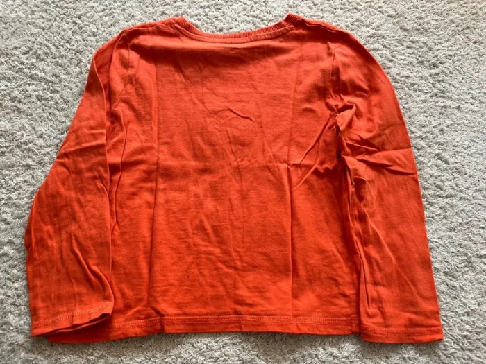 Teeshirt manches longues orange taille 6 ans marque Kiabi - photo numéro 4
