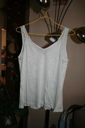🌸👍Nouveauté 👍Top vert pastel en lin Taille 38 "Mango" Neuf 🌸