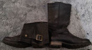 Bottes cuir noir