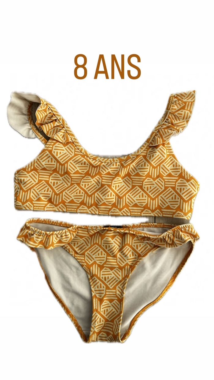 Maillot de bain jaune deux pièces fille 8 ans - photo numéro 1