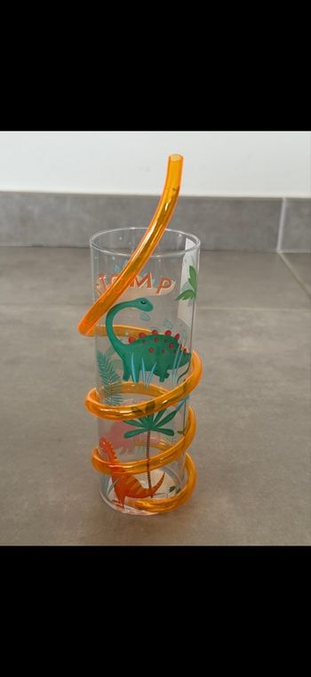 Verre paille dinosaure