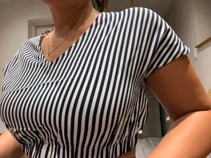 Ensemble crop top jupe et ceinture rayures marinière sexy - photo numéro 2