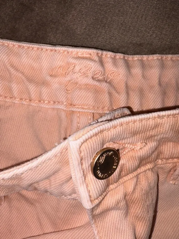 Short en jean femme rose saumon taille 34 Nagev en très bon état - photo numéro 4