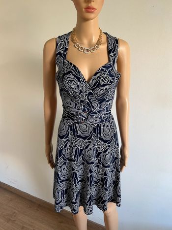 Robe bleue marine et blanche sans manches Morgan taille 38 jamais portée