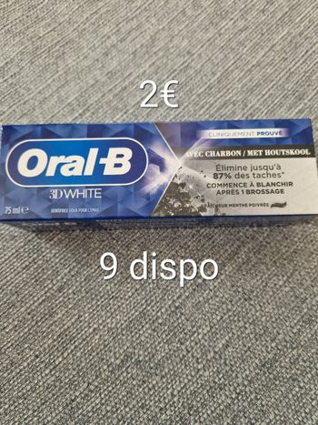 Dentifrice oral b 3d White charbon