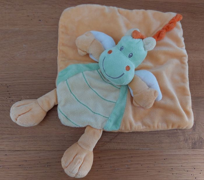 Doudou plat dragon dinosaure - photo numéro 2
