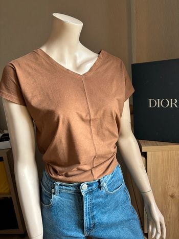 T shirt suédine marron