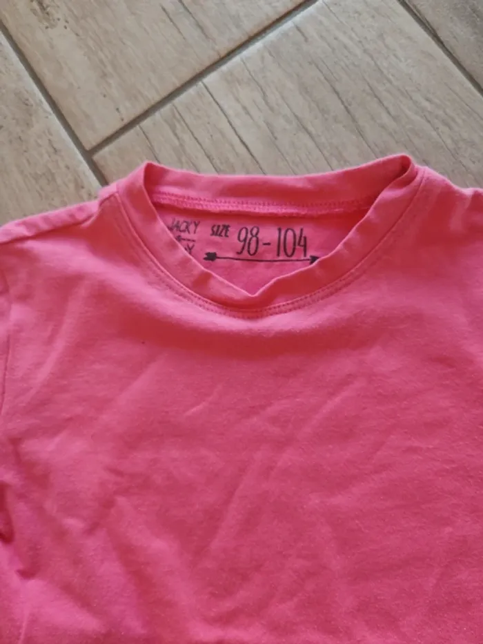 Ensemble d'été short en jeans et t-shirt rose 2 ans - photo numéro 5