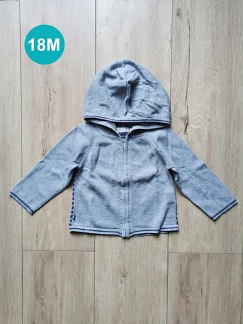 Gilet capuche gris Obaïbi 18 mois
