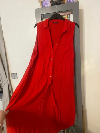 tunique longue fendu rouge 50 M&S mode