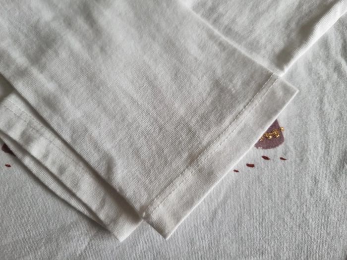 T-shirt à manches longues fille - Taille 12 ans (152cm) - DPAM - Blanc et rose - photo numéro 10