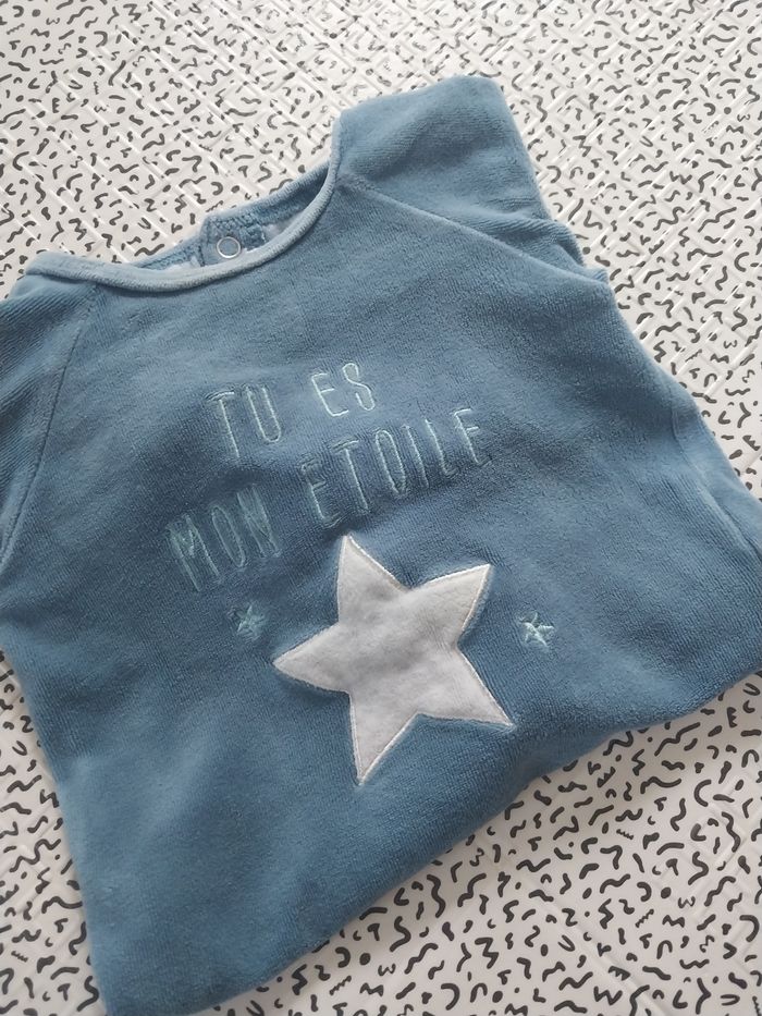 Haut de pyjama bébé bleu "Tu es mon étoile" 6 mois 🌟 - photo numéro 5