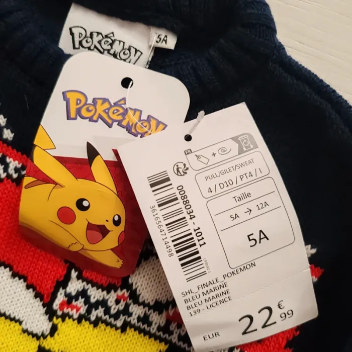 🧣Pull Pikachu Pokémon (5ans) Hiver Noël 🧣 - photo numéro 2