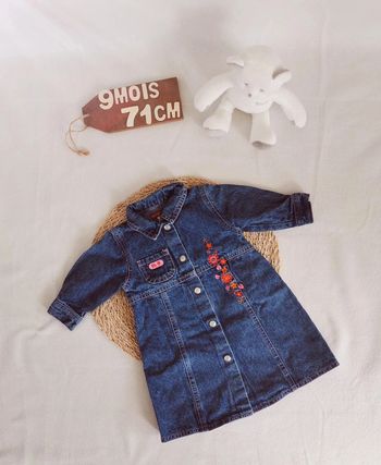 Robe 👣 en jean, top coquine, 9 mois