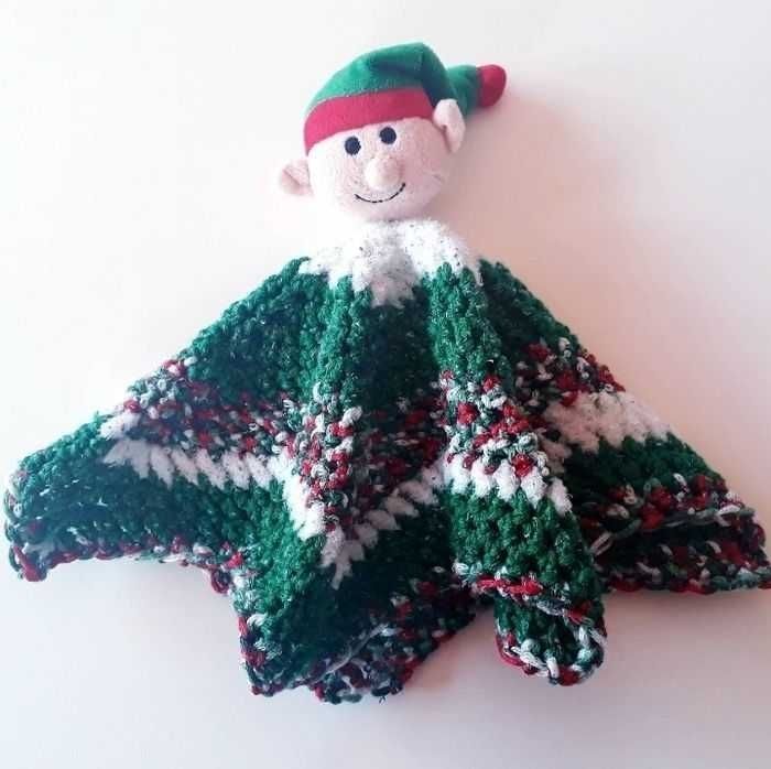 Jouet peluche doudou lutin de noël fait main crochet bébé naissance - photo numéro 2
