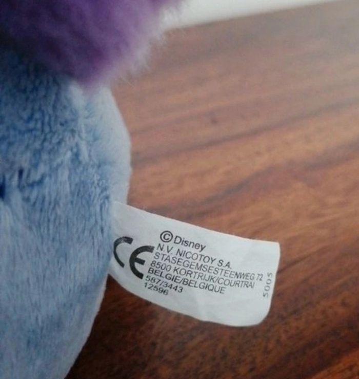 Peluche doudou l'éléphant mauve Lumpy Disney de Nicotoy 27 cm env - photo numéro 4