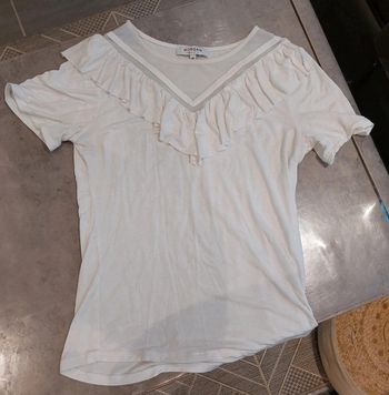 Haut T shirt Morgan blanc T38 / M manches courtes très bon état