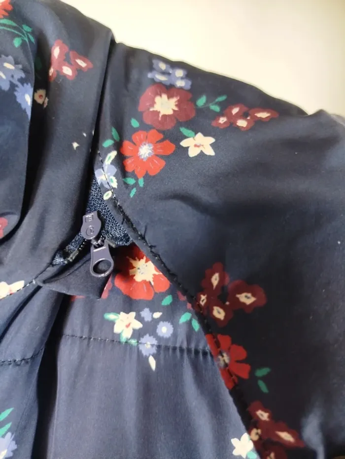 Doudoune creeks bleu marine à fleur T40 Taille L A833 - photo numéro 14