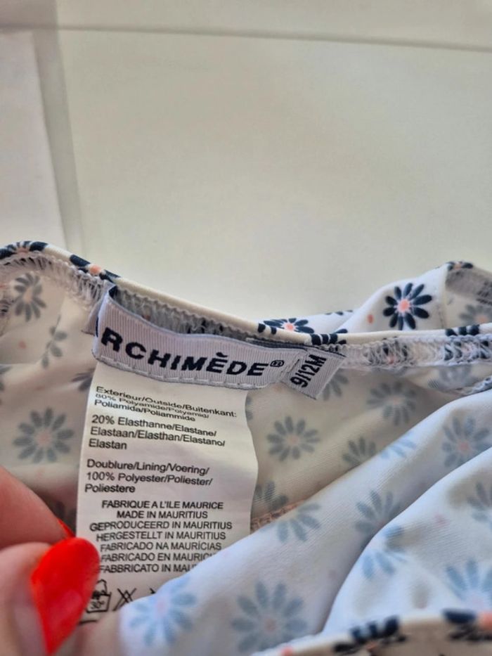 Maillot de bain 1 pièce bébé fille jupette 9 12 mois Archimede - photo numéro 6